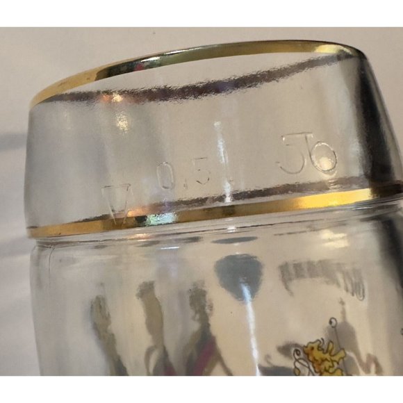 Deutschland German Qualitat WS Hand Made Glass Drinking Boot Gold Rimmed 8” - Picture 8 of 14